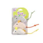 【Petio 木貓砂 換購品】HelloDOG 玩具嚴選 貓咪至愛 毛絨小老鼠 1套3隻 (款式隨機)