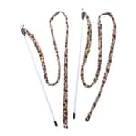 【Petio 木貓砂 換購品】柔軟豹紋布條帶鈴鐺逗貓棒