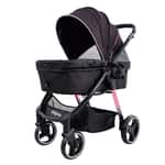 寵物車 IBIYAYA 寵物車 雙開敞篷寵物推車 黑色 (IBI-FS2102BK)