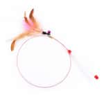 【Petio 木貓砂 換購品】HelloDOG 玩具嚴選 飛翔鋼絲 彩珠羽毛鈴鐺 逗貓棒