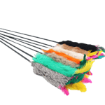 【Petio 木貓砂 換購品】HelloDOG 玩具嚴選 柱狀羽毛逗貓棒 1支 (顏色隨機)