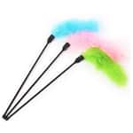 【Petio 木貓砂 換購品】HelloDOG 玩具嚴選 飛翔羽毛帶鈴鐺逗貓棒 1支 (顏色隨機)