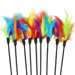 【Petio 木貓砂 換購品】HelloDOG 玩具嚴選 經典款式羽毛帶鈴鐺逗貓棒 (顏色隨機)