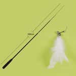 【Petio 木貓砂 換購品】HelloDOG 玩具嚴選 伸縮桿釣貓逗貓棒 白黑羽毛 (顏色隨機)