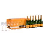 法國氣泡酒 香檳 Veuve Clicquot Non Vintage Veuve Clicquot Yellow Label 派對禮盒 (6支750ml+6隻杯) (1083549) - 原裝行貨