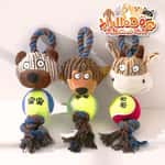 【Victor Victor 狗糧 換購品】HelloDOG 玩具嚴選 狗狗嗶嗶聲拉扯玩具 網球公仔 1件 (隨機款)