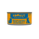 KOOKUT 貓罐頭 KOOKUT 貓狗罐頭 100% 天然 放養雞太平洋吞拿魚蔬菜 150g (WCKUFA1017244) (貓狗共用)
