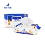 【Unicharm 狗尿墊 狗尿片 換購品】Pet Soft 寵物濕紙巾 除耳垢去淚痕 100片