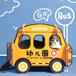 【Petio 木貓砂 換購品】瓦楞紙貓抓板貓爬架 幼兒園巴士 1架