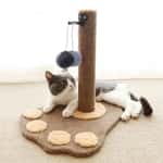 【Petio 木貓砂 換購品】劍麻貓抓柱 玩具嚴選 絨布貓腳印+毛绒波波