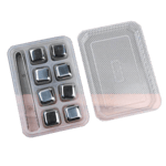 【龜泉 龜泉 清酒 換購品】不銹鋼冰酒石連冰夾套裝 八粒裝