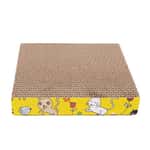 【Petio 木貓砂 換購品】HelloDOG 玩具嚴選 瓦楞紙貓抓板 彩黃色圖案正方形