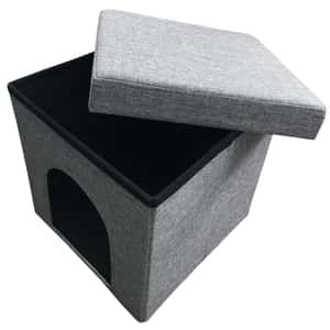 封閉式折疊貓窩貓屋貓房子 深灰色 (圖片3)