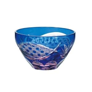 清酒杯品配件 日本清酒杯 東洋佐佐木 彩花切子酒杯 瑠璃 90ml HG240-22BL