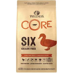 WELLNESS 狗糧 WELLNESS CORE 狗糧 SIX 無穀物 單一蛋白質抗敏配方 鴨肉 22lb (88005)