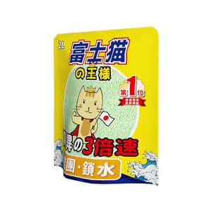 豆腐貓砂 富士貓之王樣 3.0粗粒 天然玉米豆乳 豆腐貓砂 綠茶味 2L - 原裝行貨