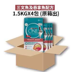 PURINA ONE 貓糧 Purina ONE 成貓糧 三文魚及吞拿魚配方 6kg 或 (4包1.5kg夾袋) (12469649)