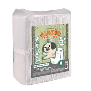 HelloDOG 狗尿墊 狗尿片 HelloDOG 竹炭加厚强力吸濕 寵物尿墊 狗尿墊 狗尿片 [45x60 M碼 50枚] (灰白)
