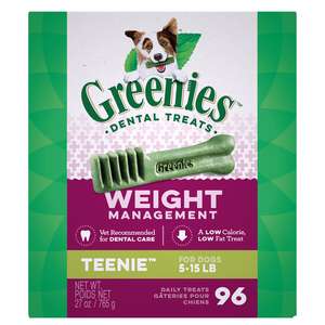 狗零食推薦：Greenies 狗零食 WM Teenis 體重管理潔齒骨 的骰犬用 96支 27oz