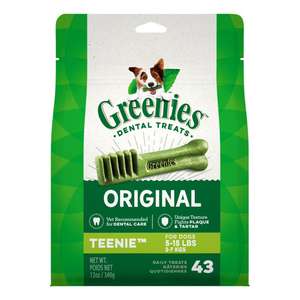 狗零食推薦：Greenies 狗零食 Original Teenie 潔齒骨 的骰犬用 43支 12oz (10272392)