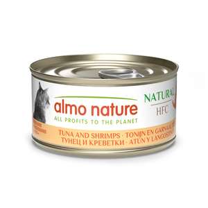 Almo Nature 貓罐頭 貓濕糧推薦：Almo Nature HFC 貓罐頭 天然系列 吞拿魚+鮮蝦 70g (9023)