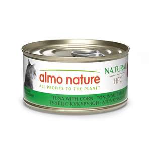 Almo Nature 貓罐頭 貓濕糧推薦：Almo Nature HFC 貓罐頭 天然系列 吞拿魚+粟米 70g (9033)