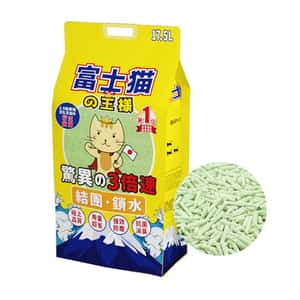 豆腐貓砂 富士貓之王樣 幼身版2.0 天然玉米豆乳 豆腐貓砂 綠茶味 17.5L - 原裝行貨