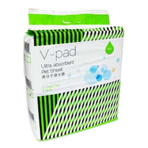 Vpad 狗尿墊 狗尿片 V-pad 綠茶高分子吸水 寵物尿墊 狗尿墊 狗尿片 [45x60 M碼 50枚] (AW998913)