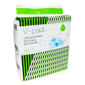 Vpad 狗尿墊 狗尿片 V-pad 綠茶高分子吸水 寵物尿墊 狗尿墊 狗尿片 [60x90 L碼 25枚] (998914)