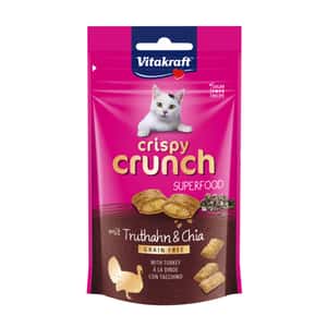 Vitakraft 貓零食 Vitakraft 亮澤皮毛脆粒 火雞+奇異籽 mit Truthahn & Chia 60g (深啡) (VK39316B)