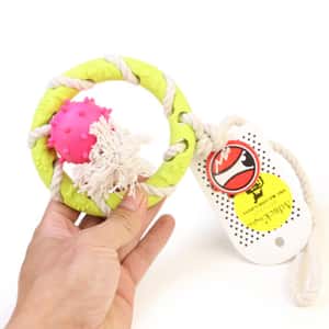 Aduck 玩具嚴選 狗狗訓練玩具 大環球繩磨牙 (顏色隨機) (圖片4)