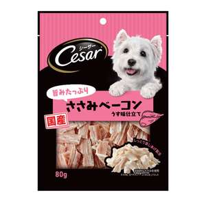 Cesar西莎 狗零食推薦：Cesar 低脂雞肉煙肉條 80g (10250524) 此日期前最佳:2025.3