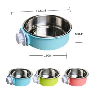 飲食用具 寵物圓形糧食碗 可掛寵物籠 貓籠狗籠 大碼 (顏色隨機)