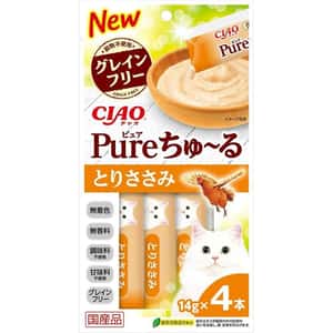 CIAO 貓零食 貓零食 CIAO 肉泥 貓零食 Churu Pure 無添加雞肉肉醬 14g 4本入 (SC-324)