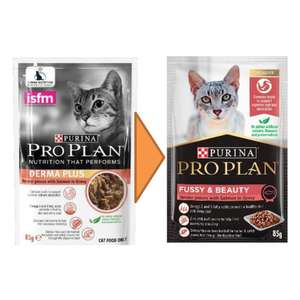PURINA PROPLAN 冠能 貓罐頭 貓濕糧推薦：PURINA PROPLAN 冠能 貓濕糧 成貓美毛亮麗配方 醬汁三文魚 85g (12482550)