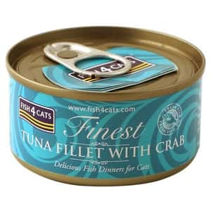 Fish4Cats 貓罐頭 貓濕糧推薦：Fish4Cats 貓罐頭 蟹肉+吞拿魚柳 70g (CTW618)
