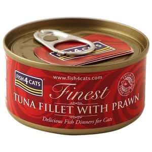 Fish4Cats 貓罐頭 貓濕糧推薦：Fish4Cats 貓罐頭 鮮蝦+吞拿魚柳 70g (CTW625)