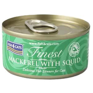 Fish4Cats 貓罐頭 貓濕糧推薦：Fish4Cats 貓罐頭 鯖魚塊+魷魚 70g (CMW934)