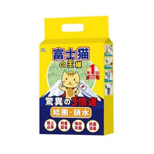 豆腐貓砂 富士貓之王樣 3.0粗粒 天然玉米豆乳 豆腐貓砂 綠茶味 6L - 原裝行貨