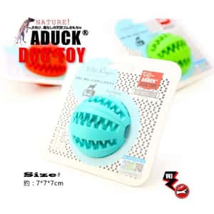 狗玩具 Aduck 玩具嚴選 狗狗訓練 橡膠食物誘導彈力球(顏色隨機)