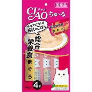 CIAO 貓零食 寵物零食推薦：CIAO 肉泥 貓零食 綜合營養食 金槍魚 14g 4本入 (SC-147)
