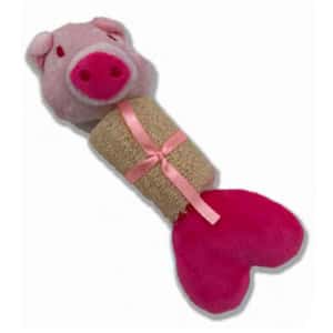 Billipets 狗玩具 Billipets 狗玩具 絲瓜絡綿繩發聲玩具 豬 18cm (NS-12091)