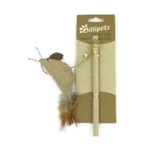 逗貓棒 貓玩具 Billipets 逗貓棒 天然木製貓棒 老鼠 40cm (NS-12210)