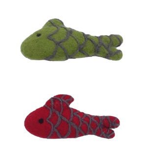 其他 貓玩具 Billipets 貓玩具 新西蘭天然羊毛系列 魚仔 (紅綠隨機) (NS-16170)
