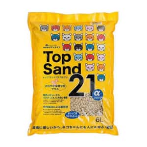 豆腐貓砂 日本SANMATE Top Sand 21 α 玉米雙通 豆腐貓砂 6L (黃色)