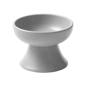 飲食用具 日式 極簡約寵物高腳糧食碗 灰色 一個入