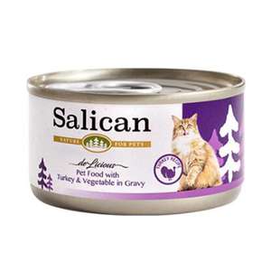 Salican 貓罐頭 貓濕糧推薦：Salican 貓罐頭 肉汁火雞肉+蔬菜 85g (002884)