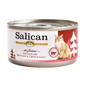 Salican 貓罐頭 貓濕糧推薦：Salican 貓罐頭 肉汁牛肝+紅蘿蔔 85g (002885)