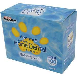 DoggyMan 貓犬用清潔美容用品推薦：DoggyMan 日本狗用品 寵物家用潔齒布 100枚