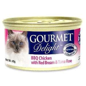 BLUE BAY 貓罐頭 Gourmet Delight - BBQ Chicken with Red Bream & Tuna Roe 85g